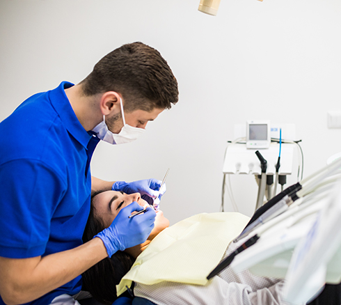 dentist with patient