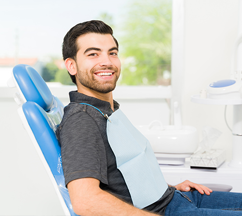 man at the dentist